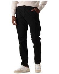 Pure Path - Broeken ,Zwart ,Zwarte Cargo Broek Regular Fit - Lyst