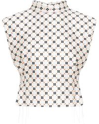 Lanvin - Mouwloze Top Met Hoge Hals En Print - Lyst