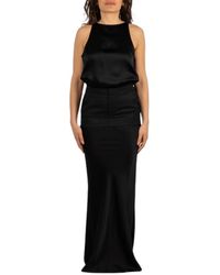 Dondup - Lange Satin Jurk - Lyst