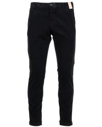 AT.P.CO - Broeken ,Blauw ,Satijn Chinos - Lyst