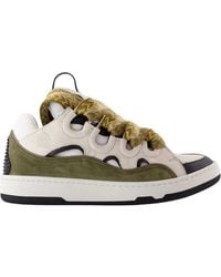 Lanvin - Wit/Khaki Curb Sneakers Synthetische Schoenen - Lyst