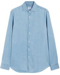 Aspesi - Chambray Micro Twill Overhemd - Lyst