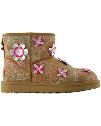 UGG - Schoenen ,Veelkleurig ,Wol Classic Mini Meadow Enkellaarsjes - Lyst