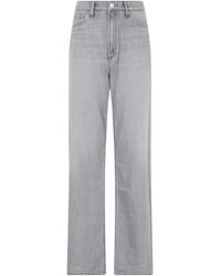 Rag & Bone - Jeans ,Grijs ,Denim Logan Wide Jeans - Lyst