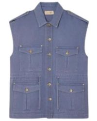 Sessun - Jassen ,Blauw ,Denim Denim Worker Mouwloos Jack - Lyst