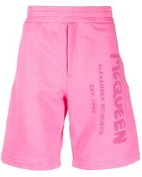 McQueen - Pantalones cortos de deporte con estampado Graffiti - Lyst