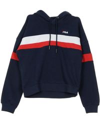 Fila - Hoodies & Sweatvesten ,Zwart ,Katoen Cropped Hoodie - Lyst