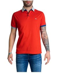Harmont & Blaine - Tops ,Rood ,Katoen Rode Polo Shirt Lente/Zomer Korte Mouw - Lyst