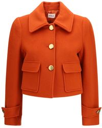 P.A.R.O.S.H. - Jassen ,Oranje ,Wol Leak Single Breasted Blazer - Lyst