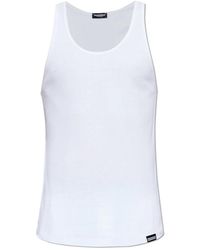 DSquared² - Geribbelde Mouwloze Ondergoed Top - Lyst