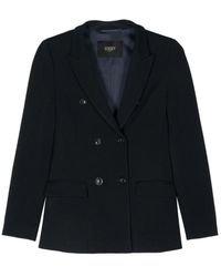 Seventy - Chaqueta Azul De Doble Botonadura Con Solapas Pico, Mujer, Talla - Lyst