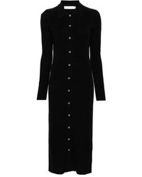 Proenza Schouler - Schwarzes strickkleid mit knopfverschluss - Lyst