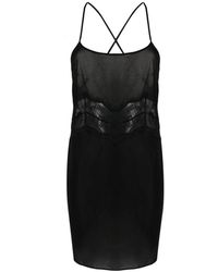 Calvin Klein - Kleedjes ,Zwart ,Polyester Zwarte Zwarte Body Chemise - Lyst