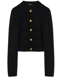 Balmain - Truien & Vesten ,Zwart ,Fitted Cardigan - Lyst