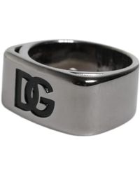 Dolce & Gabbana - Zilveren Toon Messing Dg Logo Ring - Lyst