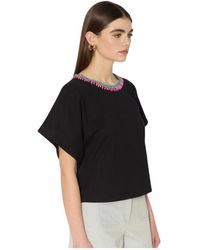 Berenice - Tember T-Shirt Met Contrasterend Borduursel - Lyst