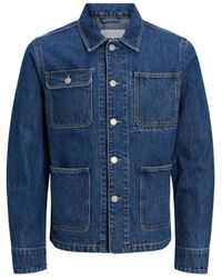 Jack & Jones - Jassen ,Blauw ,Denim Blauwe Denim Jack Met Lange Mouwen - Lyst