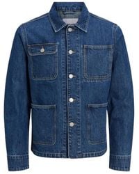 Jack & Jones - Jassen ,Blauw ,Denim Blauwe Denim Jack Met Lange Mouwen - Lyst