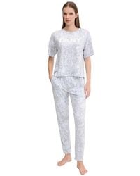 DKNY - Geprintte Gebreide Pyjamaset - Lyst