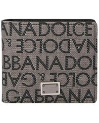 Dolce & Gabbana - Jacquard geldbörse,faltbare brieftasche mit jacquard-logo - Lyst