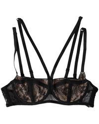 Dolce & Gabbana - Schwarze florale spitzen-balconette-unterwäsche - Lyst