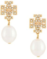Tory Burch - Elegante kristallanhänger ohrringe - Lyst