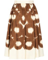 Prada - Rokken ,Veelkleurig ,Katoen Midi Katoenen Rok - Lyst