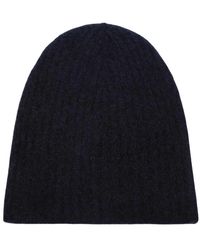 Roberto Collina - Accessoires ,Blauw ,Blauwe Gebreide Muts Hoed - Lyst