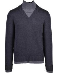Alpha Studio - Truien & Vesten ,Blauw ,Wol Lupetto Turtleneck - Lyst