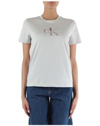 Calvin Klein - Baumwoll logo print t-shirt - Lyst