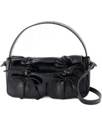Acne Studios - Schwarze leder-crossbody-tasche mit mehrfachtaschen - Lyst