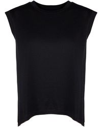 Dondup - Tops ,Zwart ,Katoen T-Shirt Met Ronde Hals - Lyst