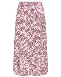Tommy Hilfiger - Bedruckter plissierter Midi-Rock mit verstellbarem Bund - Lyst