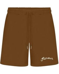 flâneur - Braune Signature Fleece Shorts - Lyst