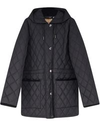 Burberry - Jassen ,Zwart ,Nylon Gewatteerd Nylon Jack - Lyst