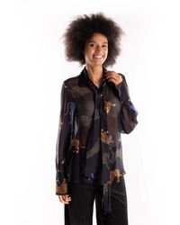 5 PROGRESS - Zijden Overhemd Met Tribale Panterprint - Lyst