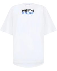 Moschino - Wit Minimalist T-Shirt Met Opvallende Grafische Print - Lyst