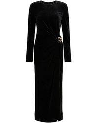 Self-Portrait - Kleedjes ,Zwart ,Polyester Zwarte Versierde Midi Jurk Aw 25 - Lyst