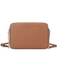 Michael Kors - Braune Leder-Schultertasche Mit Logo - Lyst