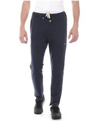 Daniele Alessandrini - Broeken ,Blauw ,Leer Slim-Fit Pantalon - Lyst