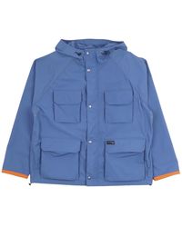 Fay - Jassen ,Blauw ,Nylon Nylon Windbreaker Met Capuchon En Zakken - Lyst
