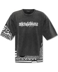 Dolce & Gabbana - Logo print crewneck t-shirt - Lyst