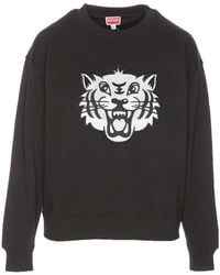 KENZO - Truien & Vesten ,Zwart ,Wol Trui Met Ronde Hals - Lyst