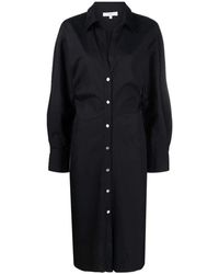 Vince - Casual schwarzes baumwoll midi kleid - Lyst