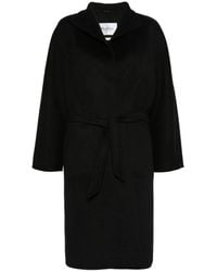 Max Mara - Zwarte Wrap Stijl Jas Wijde Mouwen - Lyst