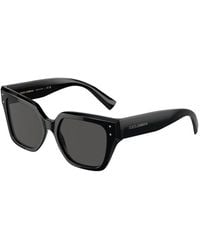 Dolce & Gabbana - Schwarze sonnenbrille dg4471 dunkelgraue gläser - Lyst