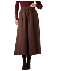 Notre-v - Rokken ,Bruin ,Katoen Bruine Maxi Rok Voor Herfst/Winter - Lyst