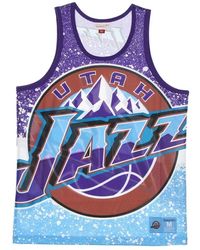 Mitchell & Ness - Fitness ,Veelkleurig ,Polyester Utah Jazz Basketball Tank Top - Lyst