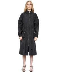MEIMEIJ - Jassen ,Zwart ,Stijlvolle Waterdichte Trenchcoat Met Hoge Kraag - Lyst