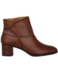 Pikolinos - Bruine Leren Enkellaarzen Voor Vrouwen - Lyst